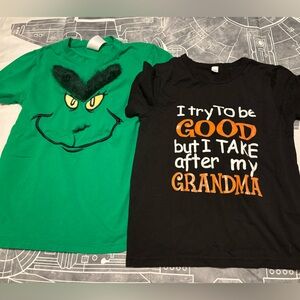 Kids T-Shirt - Grinch & Grandma - Size 5-6